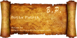 Botta Patrik névjegykártya
